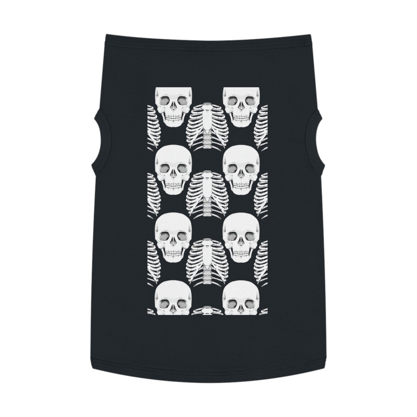 Skull & Ribcage Pet Tank Top — Gothic Halloween Dog Shirt