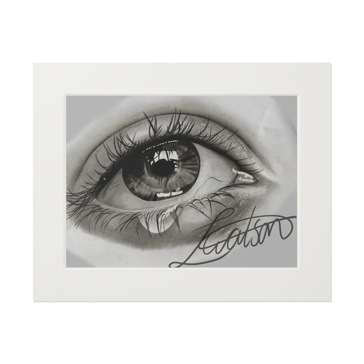 Crying Eye Fine Art Print with Paper Mat Frame