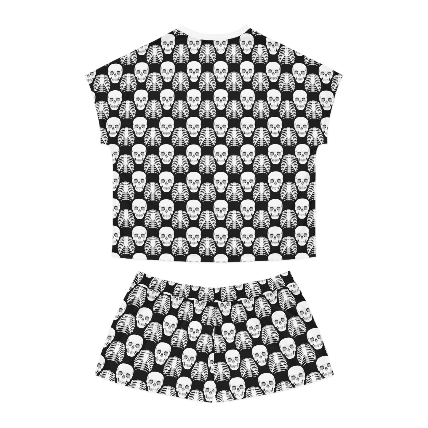 Damen kurzer Pyjama-Set – Totenkopf