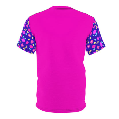 Floral Sleeve All-Over Print Tee
