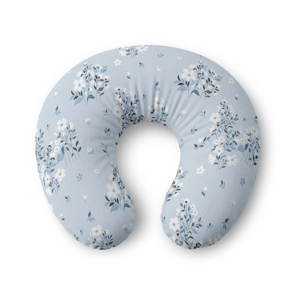 Blue Flowers Nursing Pillow Cover