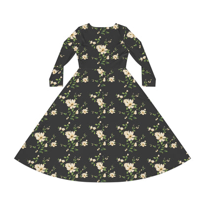 Floral Long-Sleeve Dance Dress