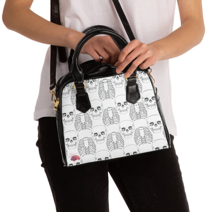 White Skull Shoulder Handbag