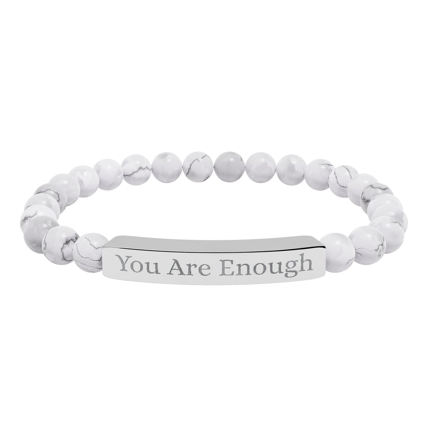 Armband mit Natursteinperlen (Gravur)