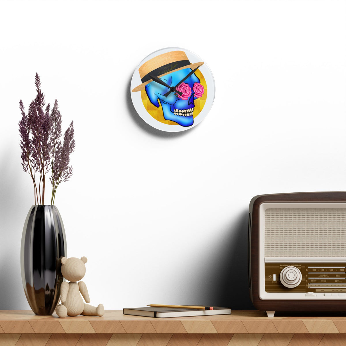 Skull Daddy Round Acrylic Wall Clock