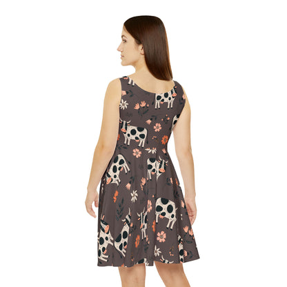 Cows in a Meadow Women's All-Over Print Skater Dress