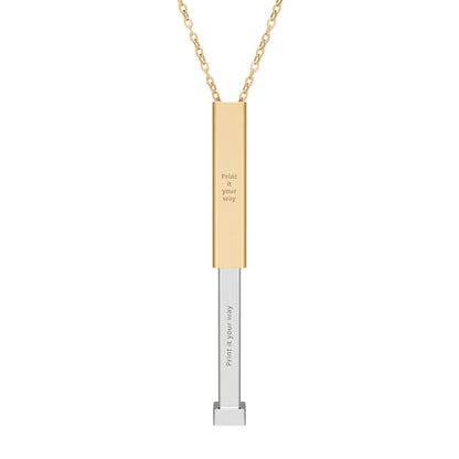 Hidden Message Sliding Blank Bar Necklace (Engraving)