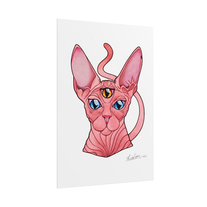 Pink Three-Eyed Cat Rolled Poster