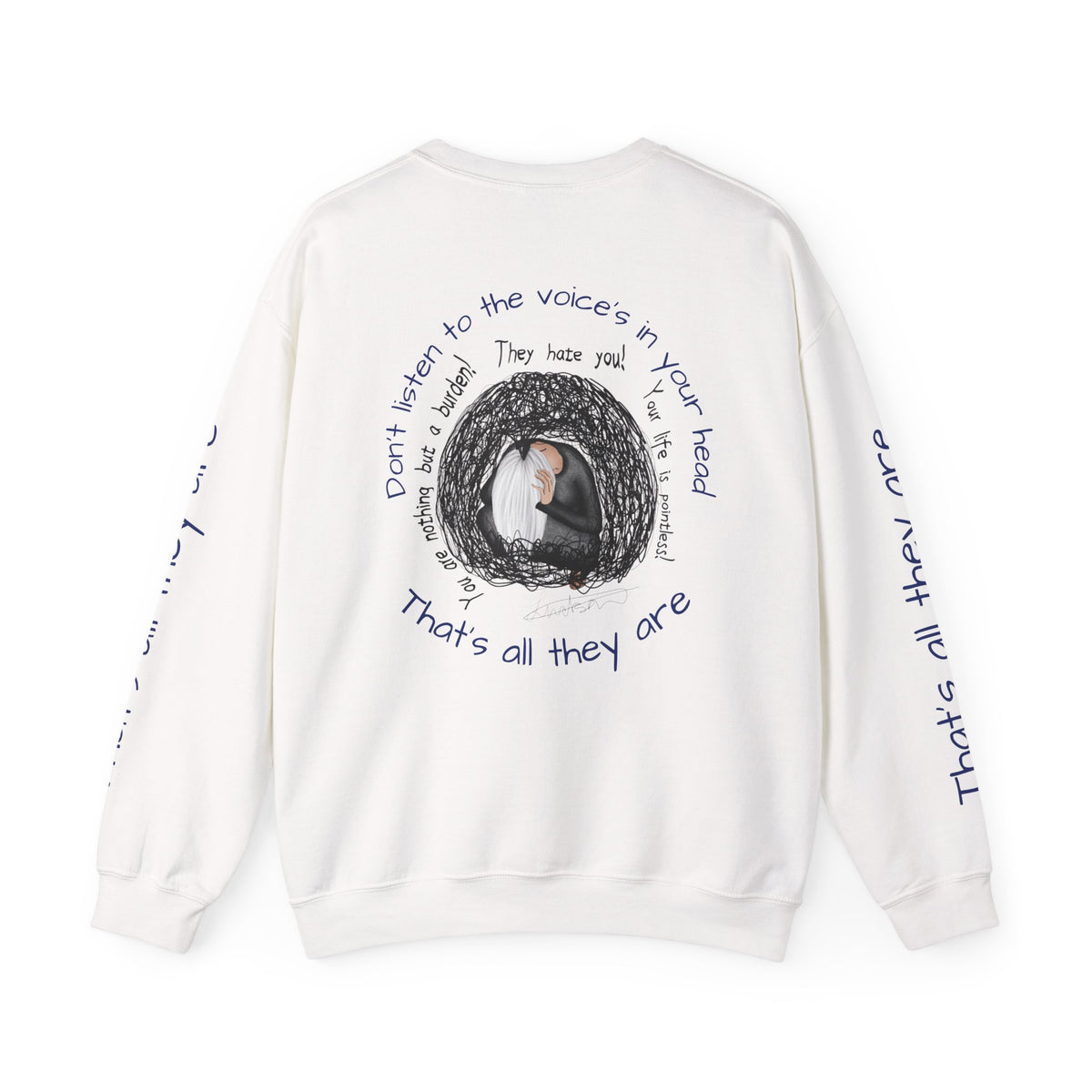 Don't Listen to the Voices Illustrated Crewneck
