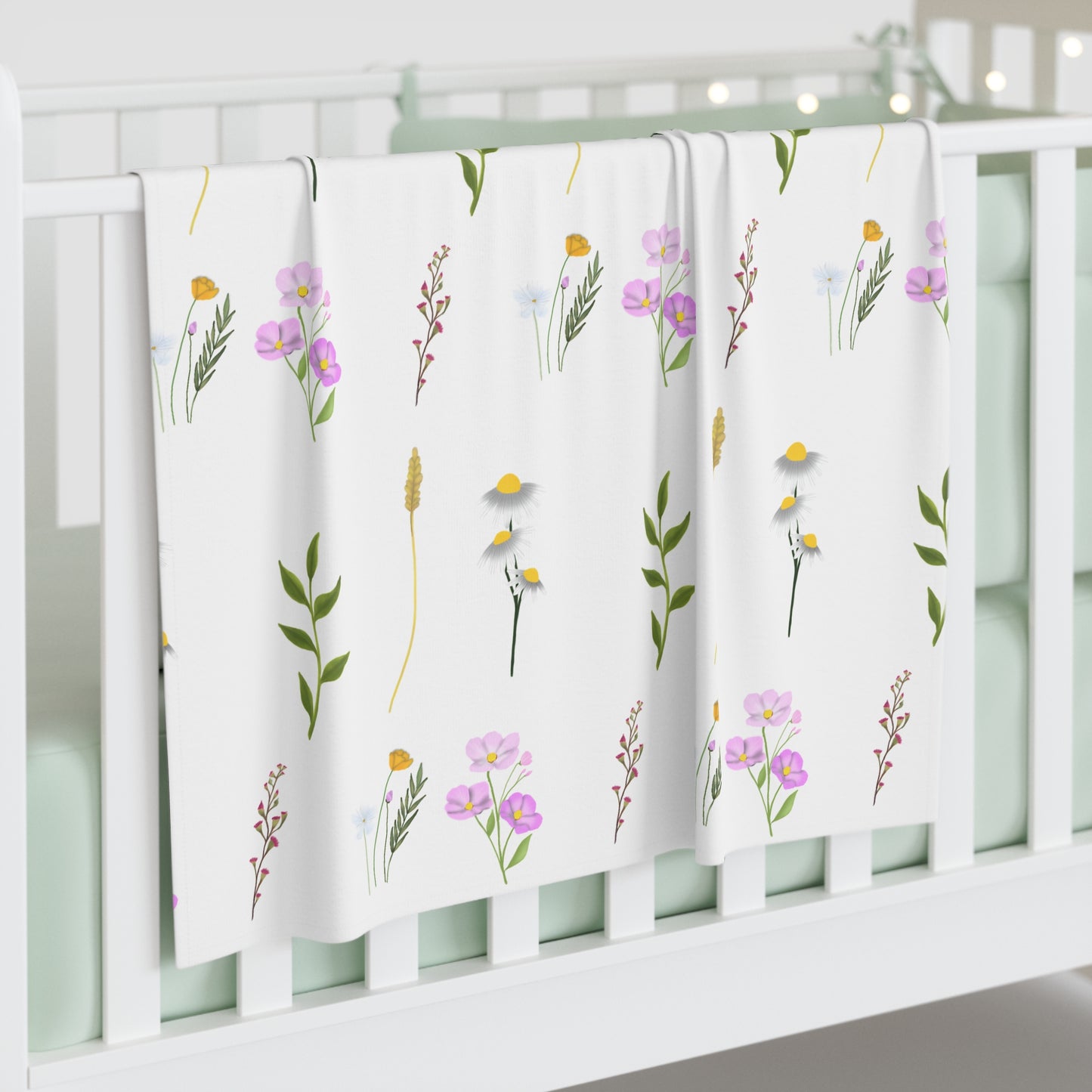 Florale Wiesen-Baby-Puckdecke — Weiches Neugeborenen-Tuch