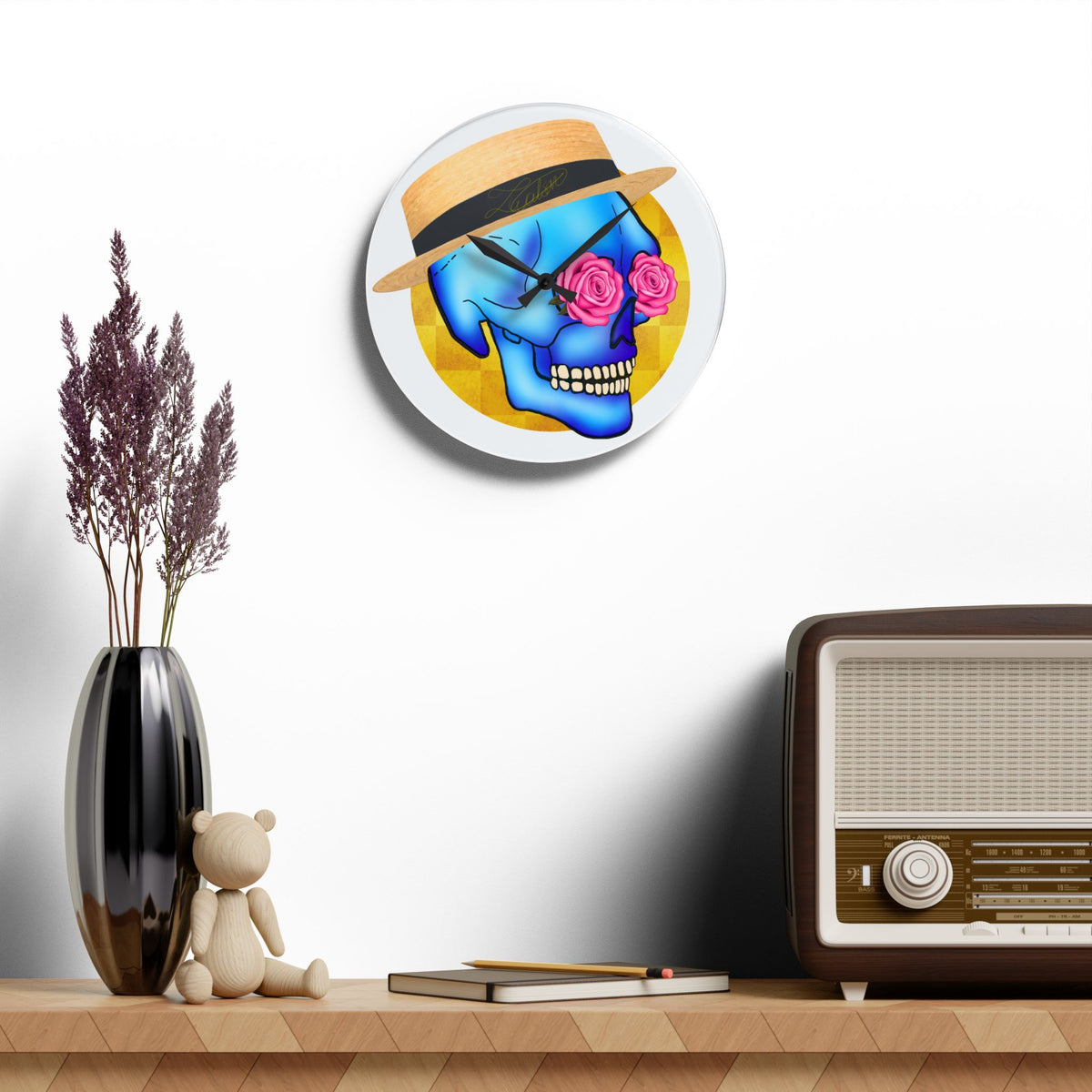 Skull Daddy Round Acrylic Wall Clock