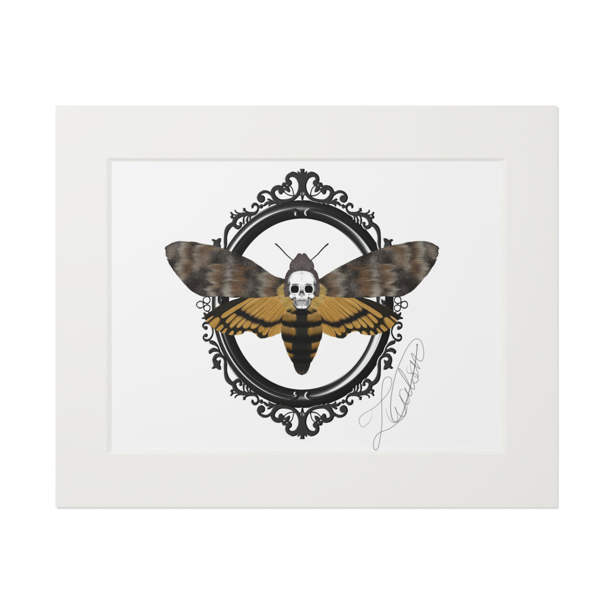 Death Moth Fine Art Print with Paper Mat Frame