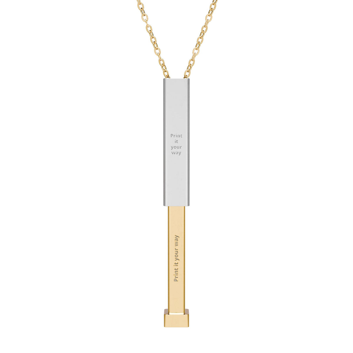 Hidden Message Sliding Blank Bar Necklace (Engraving)