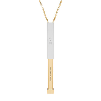 Hidden Message Sliding Blank Bar Necklace (Engraving)