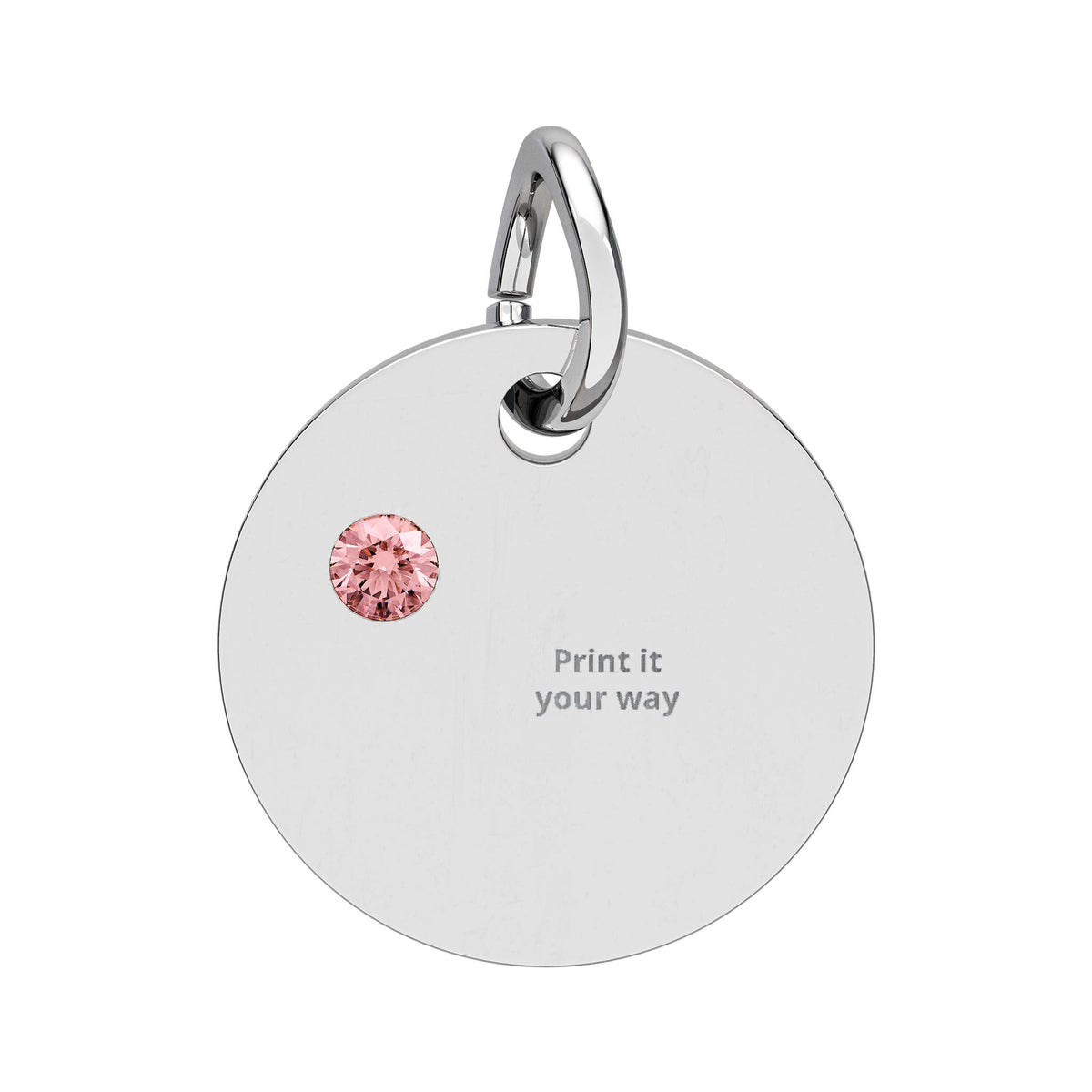 Birthstone Circle Charm (Engraving)