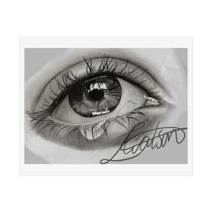 Tearful Eye Art Poster – Black and White Unframed Gallery Print
