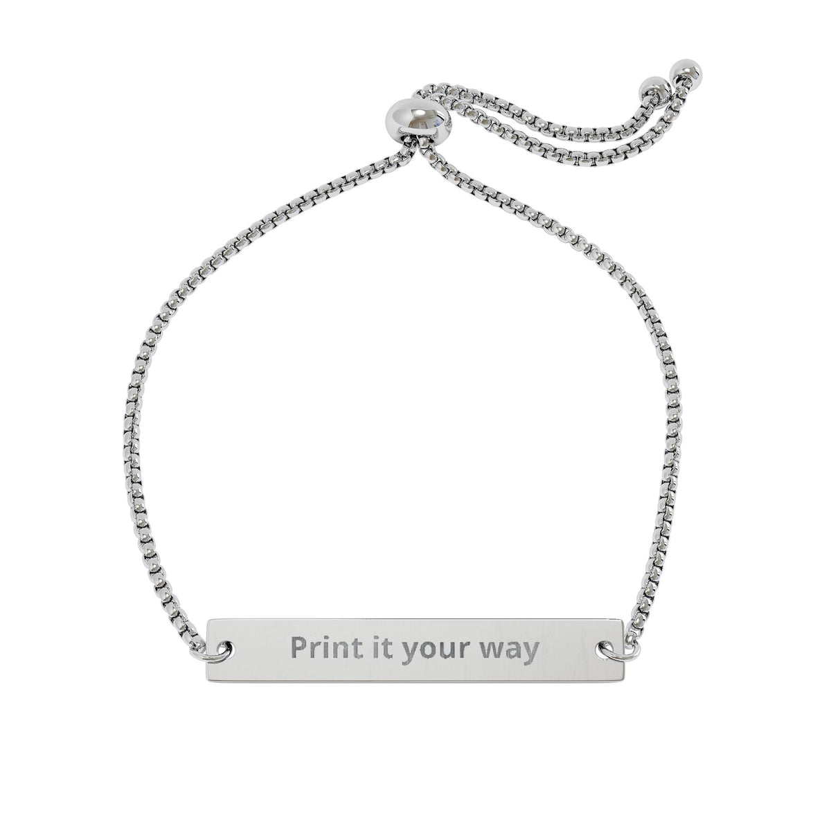 Adjustable Flat Bar Bracelet (Engraving)