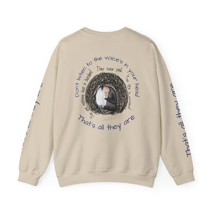 Don't Listen to the Voices Illustrated Crewneck
