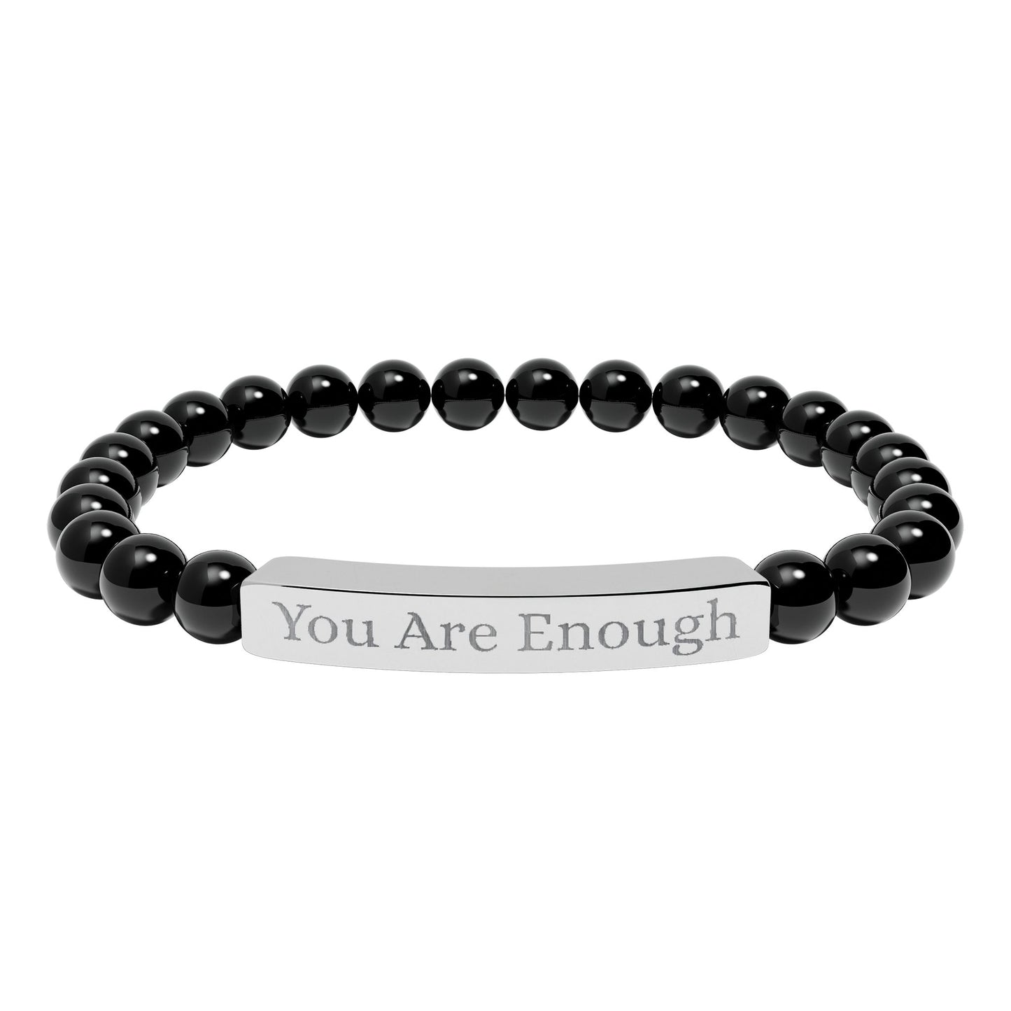 Armband mit Natursteinperlen (Gravur)