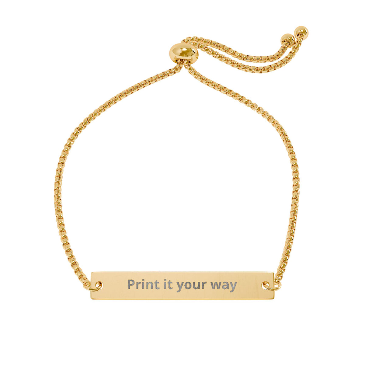 Adjustable Flat Bar Bracelet (Engraving)