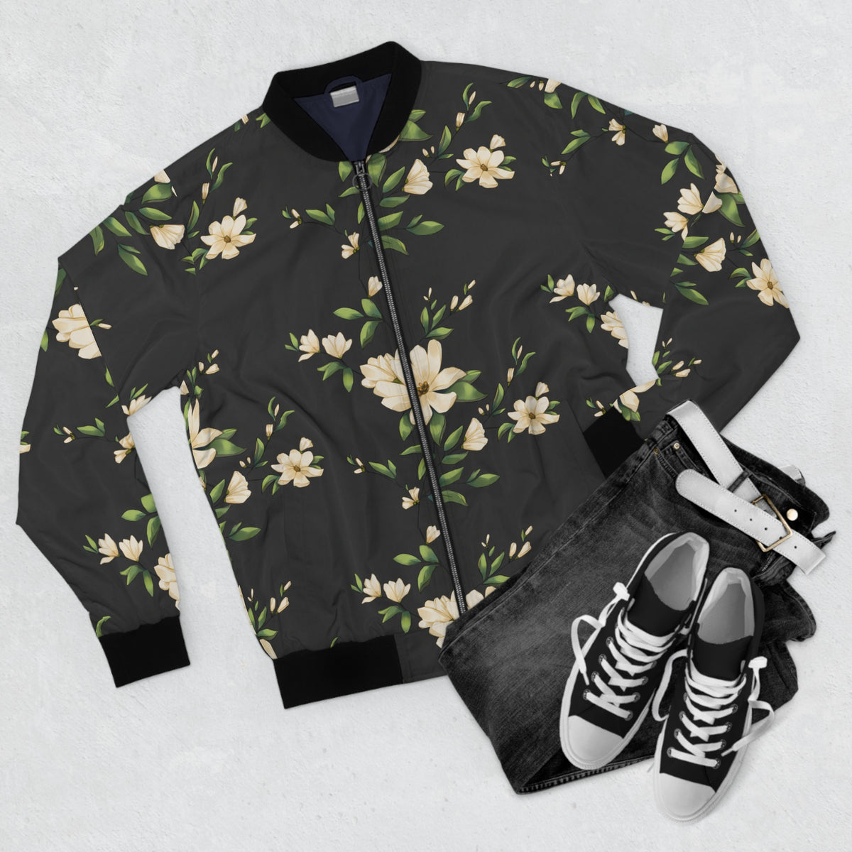 Floral All-Over Print Bomber Jacket