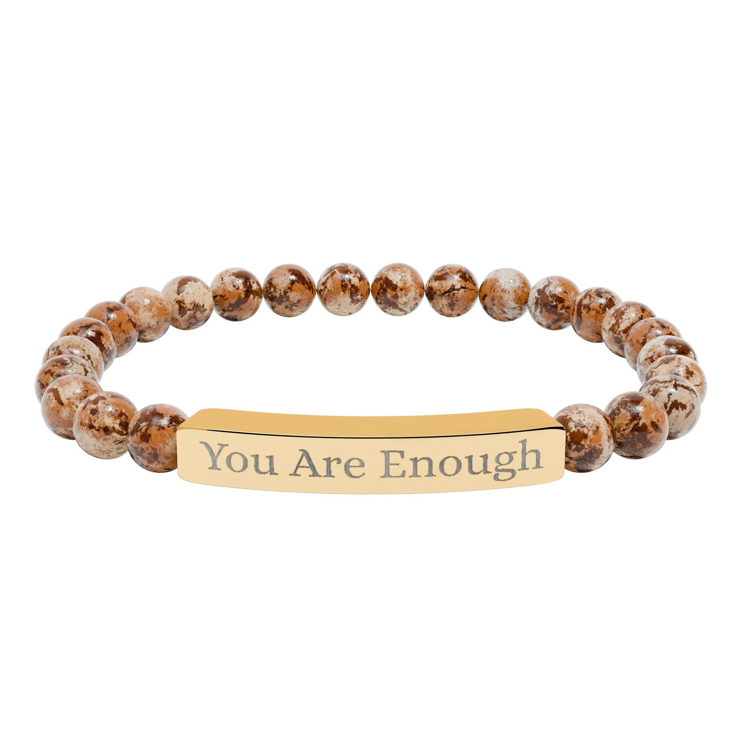 Armband mit Natursteinperlen (Gravur)