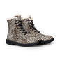 Leopard Print Fleece-Lined Microfiber Boots