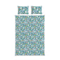 Blue Floral Cotton Duvet Cover & Sham Set