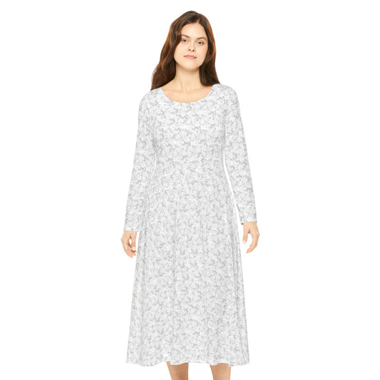 Black Speckle Long-Sleeve Dance Dress