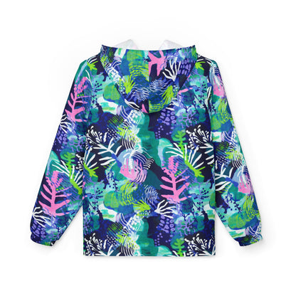 Neon Abstract Coral Reef Windbreaker Jacket