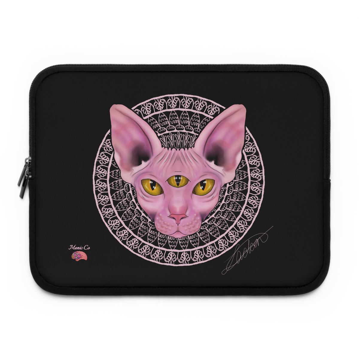 Three Eyed Cat Laptop Sleeve