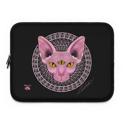 Three Eyed Cat Laptop Sleeve