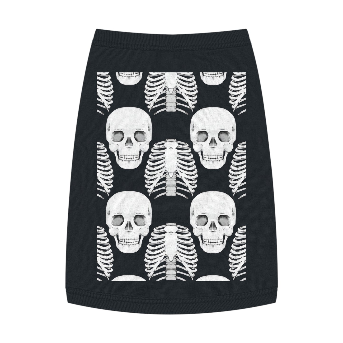 Skull & Ribcage Pet Tank Top — Gothic Halloween Dog Shirt