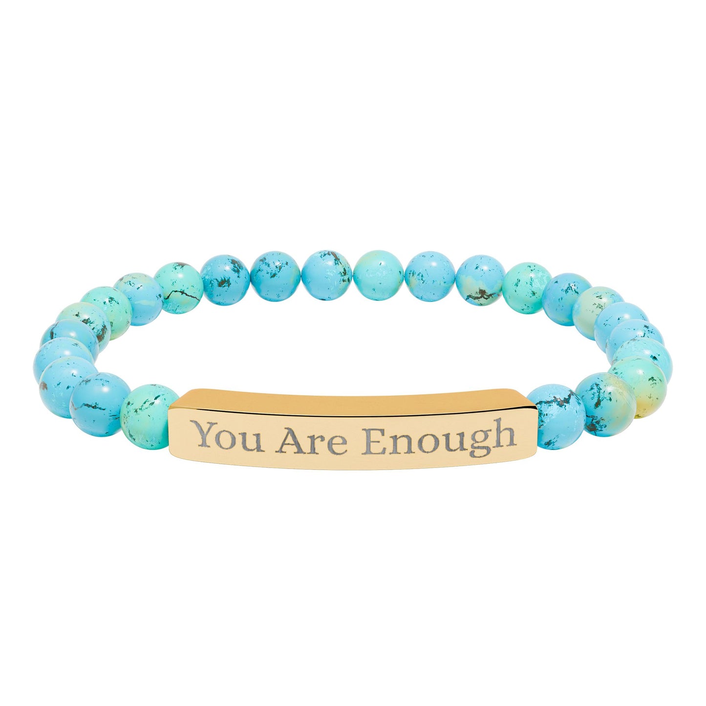 Armband mit Natursteinperlen (Gravur)