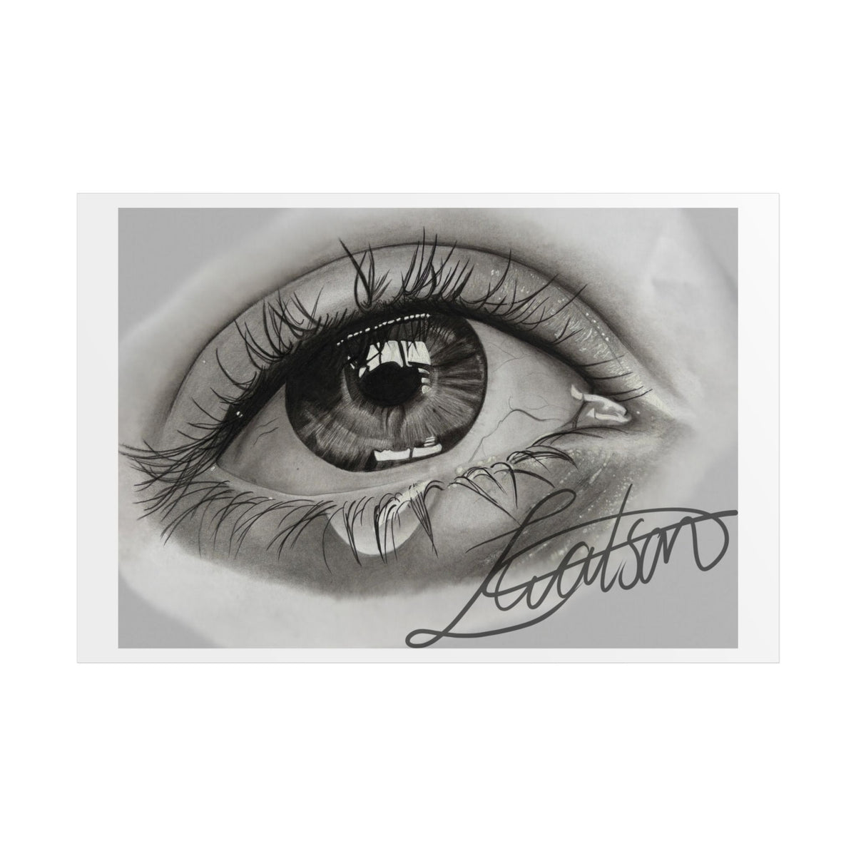 Tearful Eye Art Poster – Black and White Unframed Gallery Print