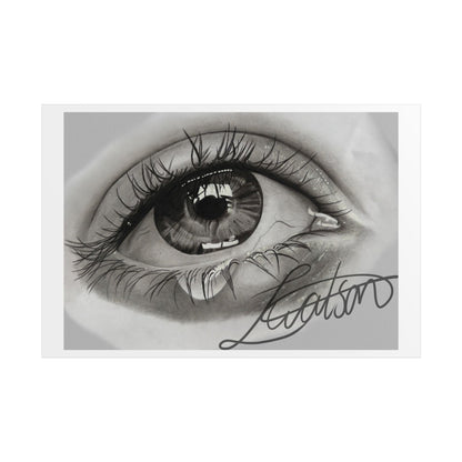 Tearful Eye Art Poster – Black and White Unframed Gallery Print