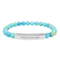 Natural Stone Stretch Bar Bracelet (Engraving)