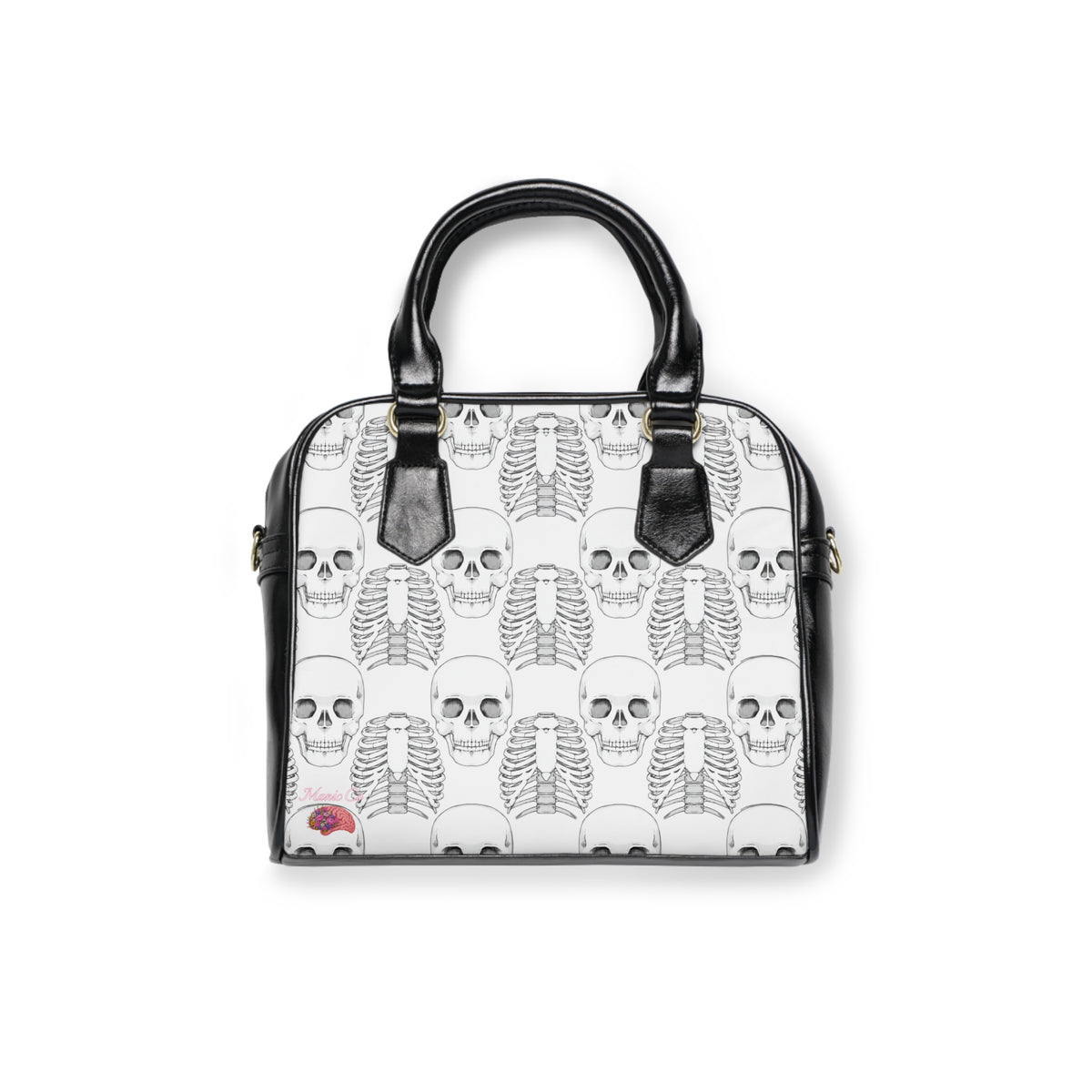 White Skull Shoulder Handbag