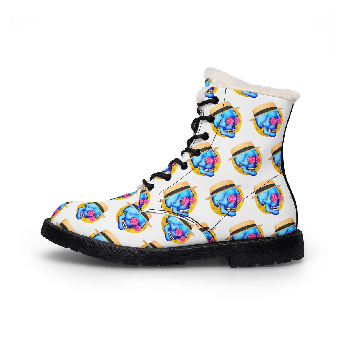 Skull Daddy Fleece-Lined Microfiber Boots