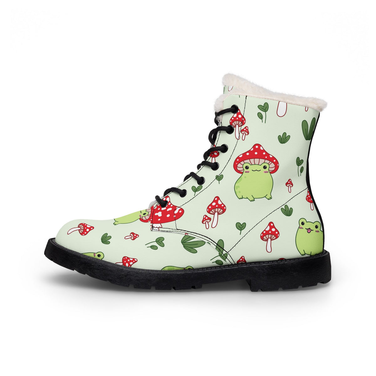 Mushroom Frog Fleece-Lined Microfiber Boots
