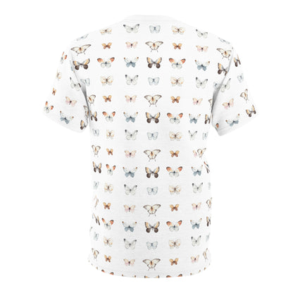 Butterfly White Stitching Unisex All-Over Print T-Shirt