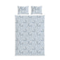 Light Blue Floral Cotton Duvet Cover & Sham Set