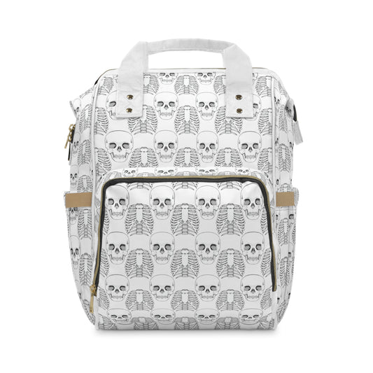 Skull Pattern Diaper Backpack – Multifunctional Baby Bag for Parents