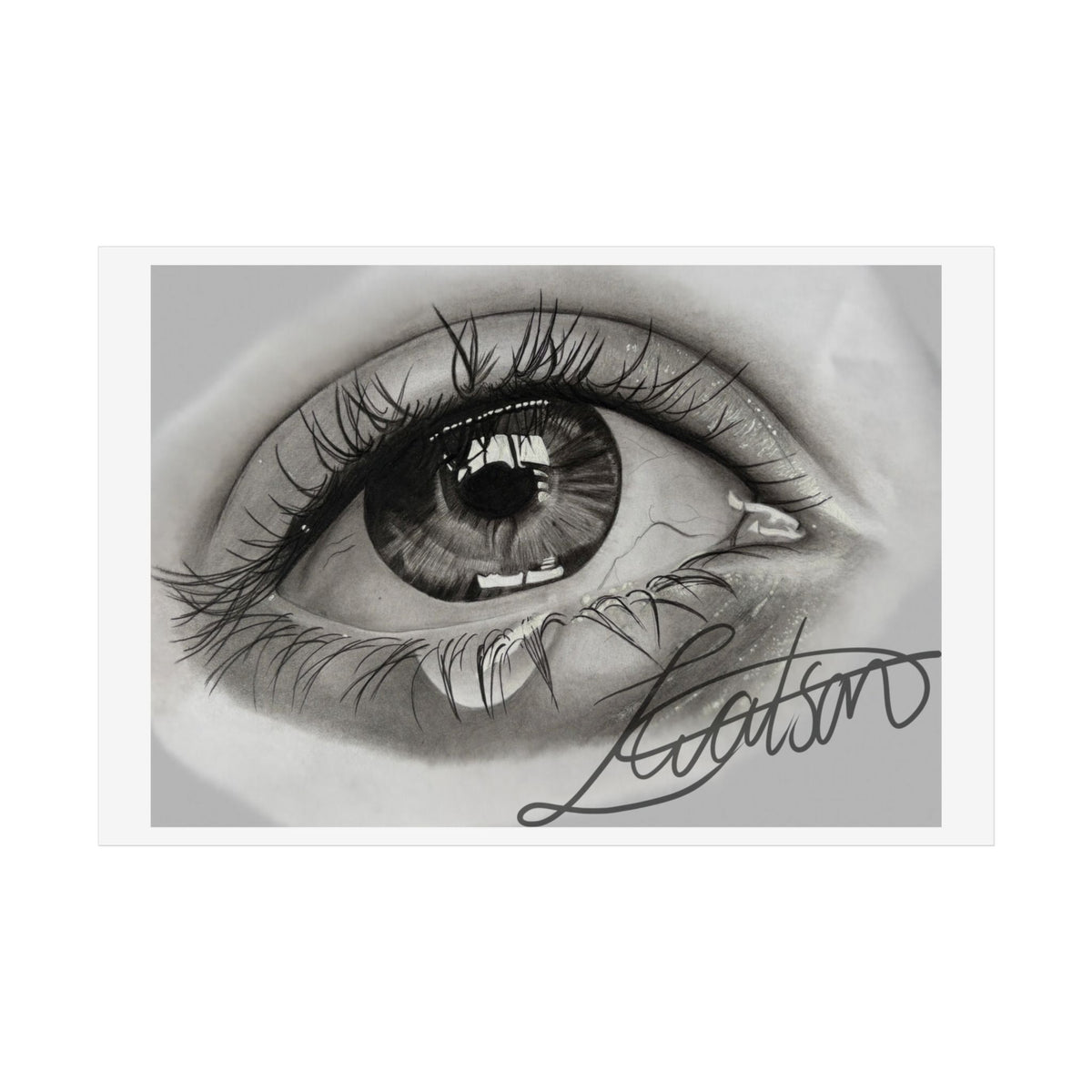 Tearful Eye Art Poster – Black and White Unframed Gallery Print