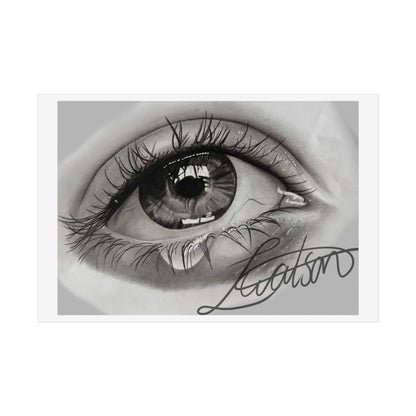 Tearful Eye Art Poster – Black and White Unframed Gallery Print