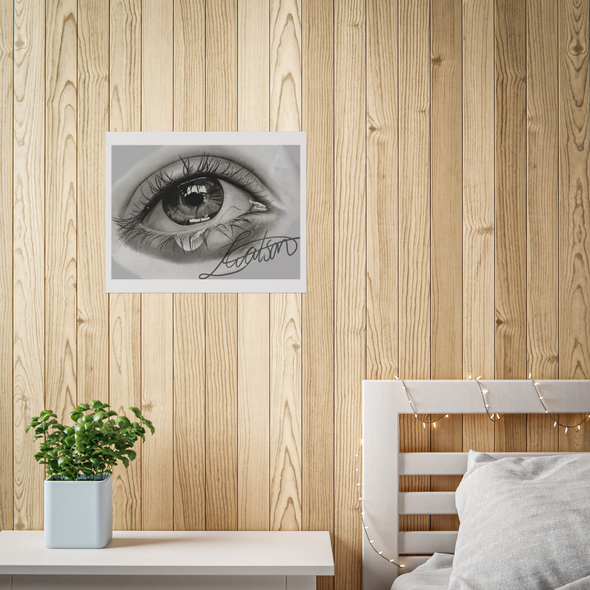 Tearful Eye Art Poster – Black and White Unframed Gallery Print