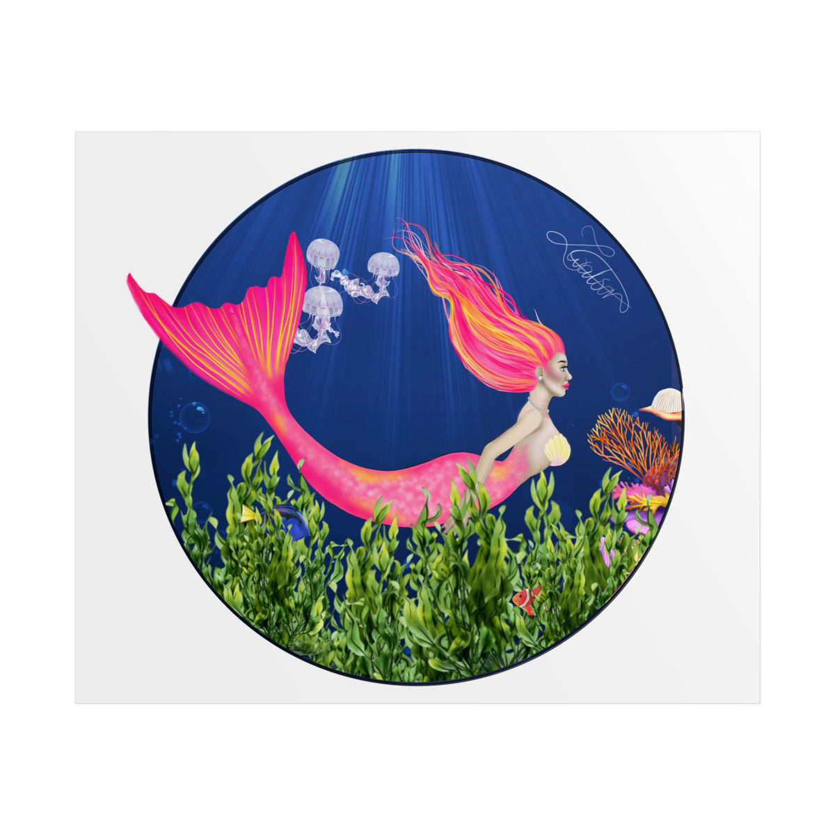 Mermaid Underwater Fantasy Unframed Poster