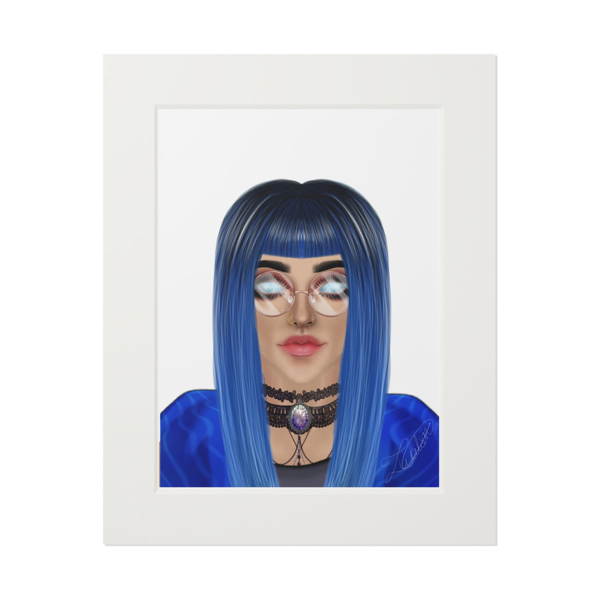 I’m Blue Fine Art Print with Paper Mat Frame