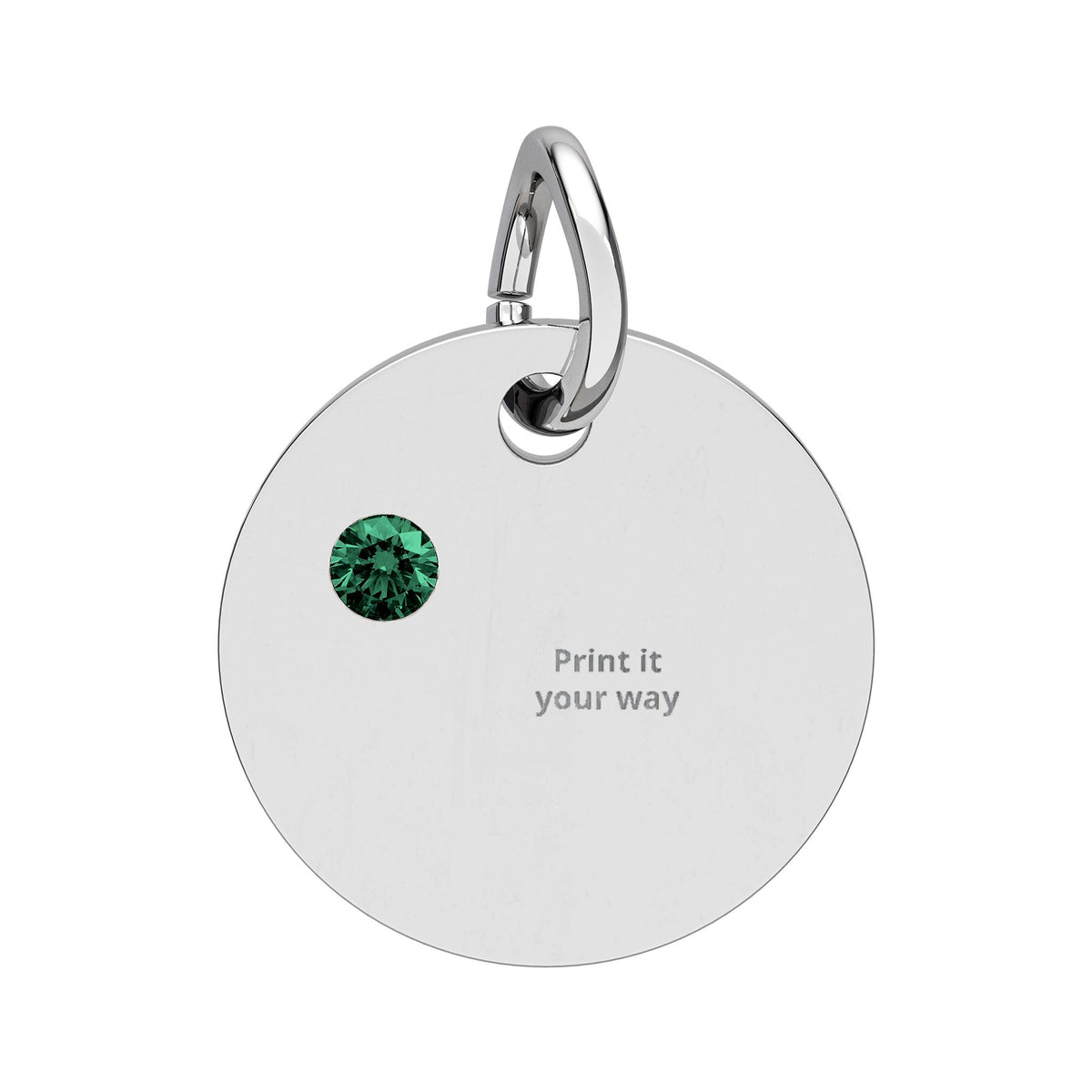 Birthstone Circle Charm (Engraving)