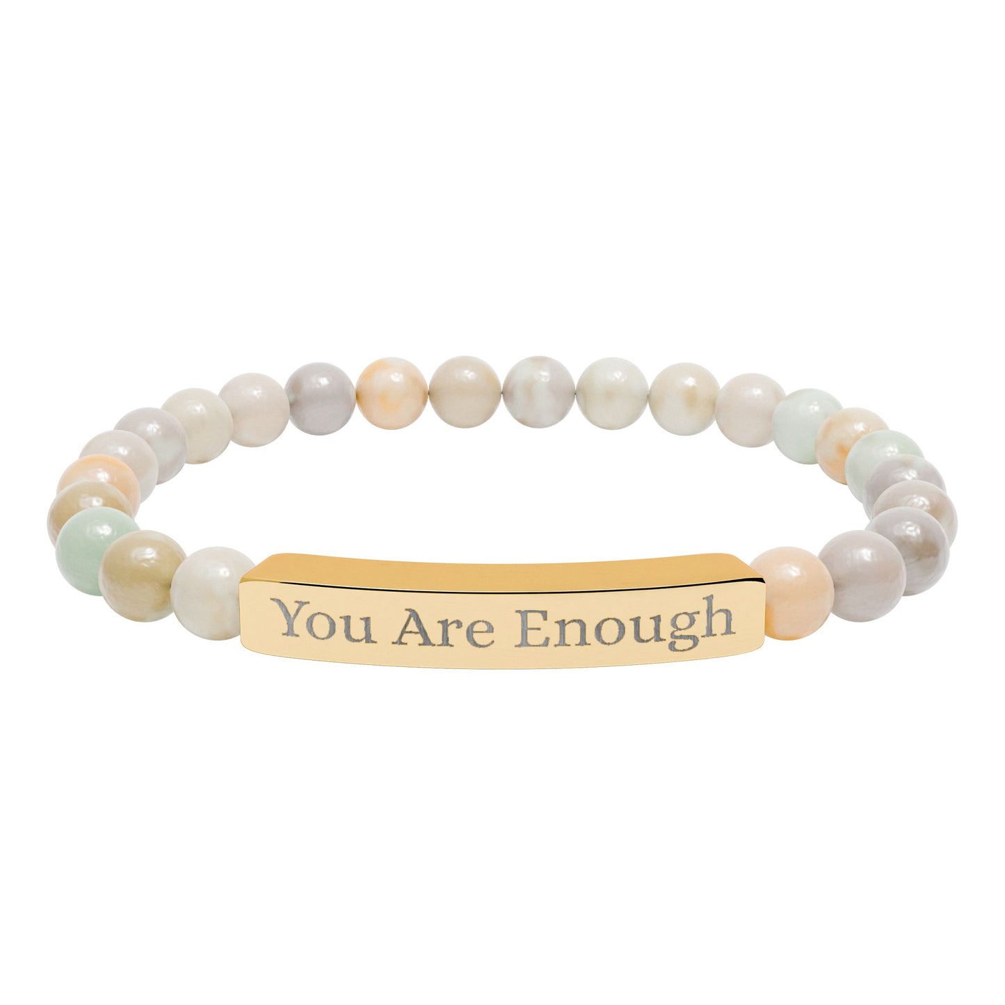 Armband mit Natursteinperlen (Gravur)